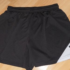 Puma Black Women's Athletic Shorts with White Side Trim